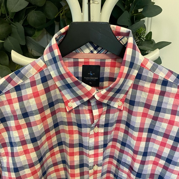 TAILORBYRD Gingham Micro Plaid Button Down Shirt LS XL - Picture 3 of 7